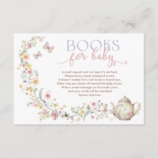 Carte D'accompagnement Livres Fleurs sauvages de Tea Party pour bébé (Devant)