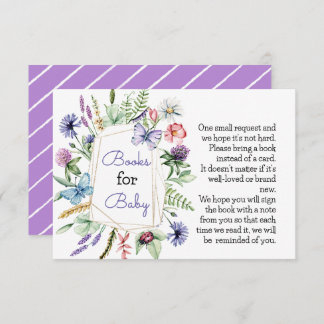 Carte D'accompagnement Livres fleurs sauvages pour Baby Card