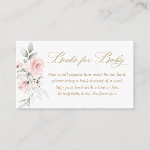 Carte D'accompagnement Livres Floral Blush Pink Gold Baby shower pour béb