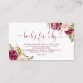 Carte D'accompagnement Livres floral bordeaux dorés pour bébé (Devant)