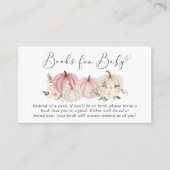 Carte D'accompagnement Livres Floraux Citrouilles Rose Pour Baby shower (Devant)