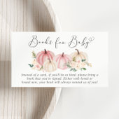 Carte D'accompagnement Livres Floraux Citrouilles Rose Pour Baby shower