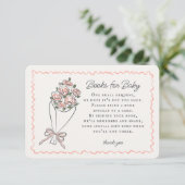 Carte D'accompagnement Livres floraux du marché aux fleurs roses pour béb (Debout devant)