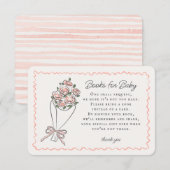 Carte D'accompagnement Livres floraux du marché aux fleurs roses pour béb (Devant / Derrière)