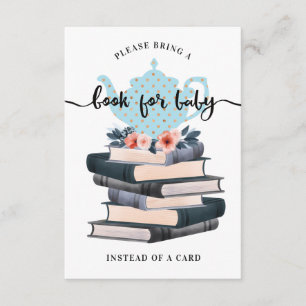 Carte D'accompagnement Livres Floraux Pour Baby Boy Blue Tea Party