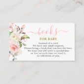 Carte D'accompagnement Livres floraux roses pour Baby Card (Devant)