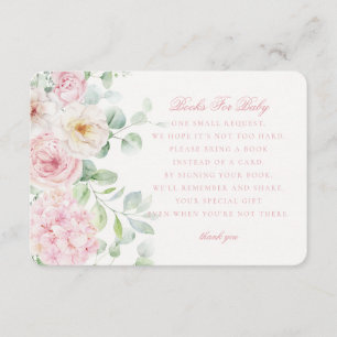 Carte D'accompagnement Livres floraux roses pour bébé en fleurs Hydrangea