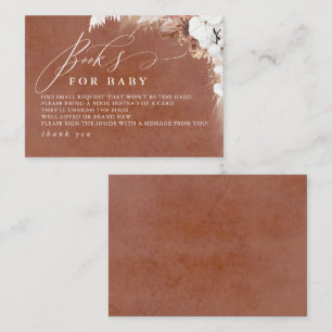 Carte D'accompagnement Livres Floraux Terracotta Pour Bébé