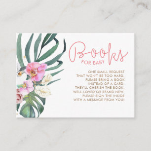 Carte D'accompagnement Livres Floraux Tropicaux Pour Bébé Demandeur Boîti