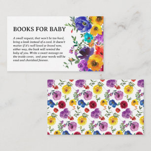 Carte D'accompagnement Livres floraux vifs et audacieux pour bébé