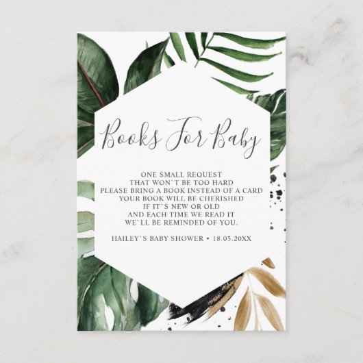 Carte D'accompagnement Livres Géométriques Tropicaux de Verdure Pour Bébé (Devant)