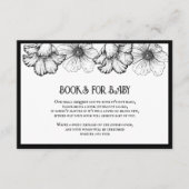 Carte D'accompagnement Livres Goth pour Baby shower Crâne & Fleurs (Devant)