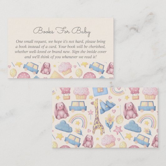Carte D'accompagnement Livres Jolies Boho Pour Baby shower Bébé (Devant / Derrière)