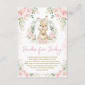 Carte D'accompagnement Livres lapins lapins de fleurs roses pour bébé fil (Devant)