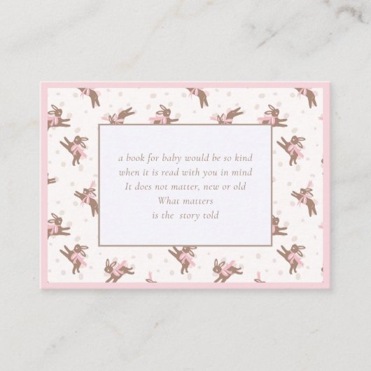 Carte D'accompagnement Livres mignonette petit lapin pour boîtier bébé (Devant)