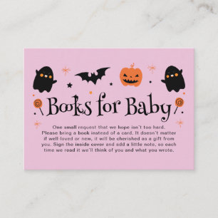 Carte D'accompagnement Livres mignons de Baby Shower Halloween pour bébé