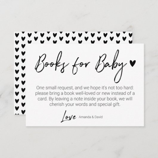 Carte D'accompagnement Livres Modernes & Minimaux Pour Bébé Brush Noir Sc (Devant / Derrière)