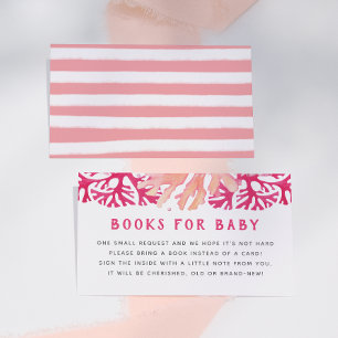Carte D'accompagnement Livres nautiques corail rose pour bébé
