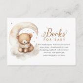 Carte D'accompagnement Livres Neutral Teddy Bear Lune Baby shower pour bé (Devant)