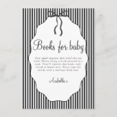 Carte D'accompagnement Livres noirs doux à rayures fines pour bébé (Devant)