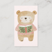 Carte D'accompagnement Livres Ourson Rose pour bébé Demande (Dos)