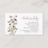 Carte D'accompagnement Livres Papillon Boho Rose Pour Bébé (Devant)
