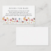 Carte D'accompagnement Livres papillons et Fleurs sauvages pour bébé (Devant / Derrière)