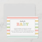 Carte D'accompagnement Livres Pastel pour enceinte bébé, couleurs neutres (Devant / Derrière)