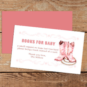 Carte D'accompagnement Livres Pink Western Watercolor Pour Bébé