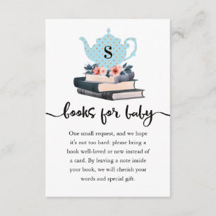 Carte D'accompagnement Livres Pour Baby Boy Blue Tea Party & Books
