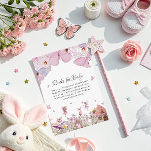 Carte D'accompagnement Livres pour Baby Card - Baby shower Fée Rose