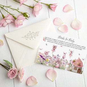 Carte D'accompagnement Livres pour Baby Card - Baby shower Fée Rose