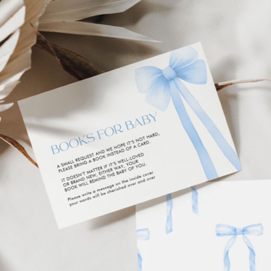Carte D'accompagnement Livres pour Baby Card Blue Bow