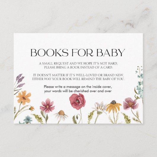 Carte D'accompagnement Livres pour Baby Card Floral (Devant)