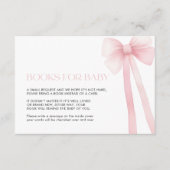 Carte D'accompagnement Livres pour Baby Card Pink Bow (Devant)