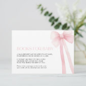 Carte D'accompagnement Livres pour Baby Card Pink Bow (Debout devant)