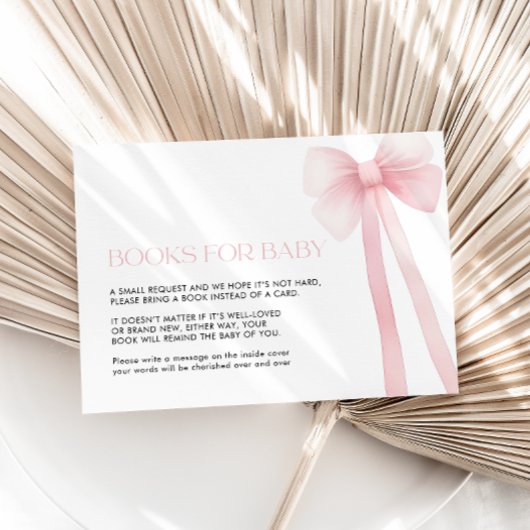 Carte D'accompagnement Livres pour Baby Card Pink Bow