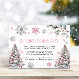 Carte D'accompagnement Livres pour Baby Card Pink Winter Wonderland