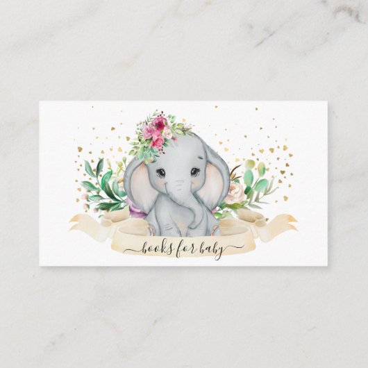 Carte D'accompagnement Livres Pour Baby Cute Elephant Card (Dos)