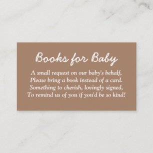 Carte D'accompagnement Livres pour Baby Gentle Brown Enclôture Card