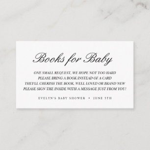 Carte D'accompagnement Livres pour Baby insert card