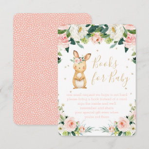 Carte D'accompagnement Livres pour Baby Pink Floral Certains lapin Brown