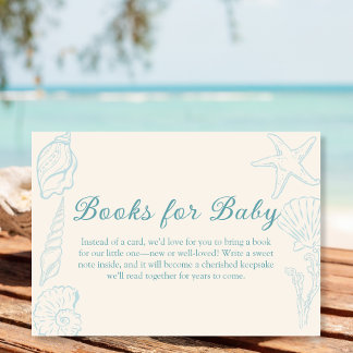 Carte D'accompagnement Livres pour Baby Seashell Beach Baby shower