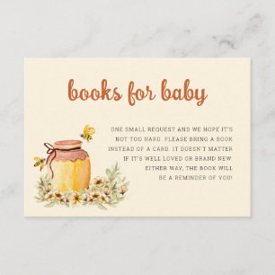 Carte D'accompagnement Livres pour Baby shower de miel et d'abeilles
