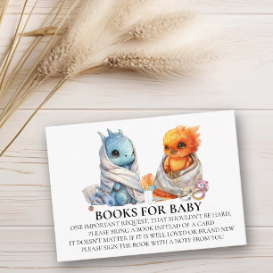 Carte D'accompagnement Livres pour Baby shower Dragon Phoenix Twins