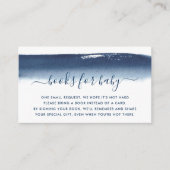 Carte D'accompagnement Livres pour Baby shower Elegant Navy Blue Boy (Devant)