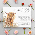 Carte D'accompagnement Livres pour Baby shower Highland Cow Boho<br><div class="desc">This design may be personalized in the area provided by changing the Phoand/or text. Or it can be customized by choosing the click to customize further option and delete or change the color of the background, add text, change the text color style, or delete the text for an image only...</div>