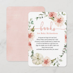 Carte D'accompagnement Livres pour Bébé automne citrouille baby shower ve