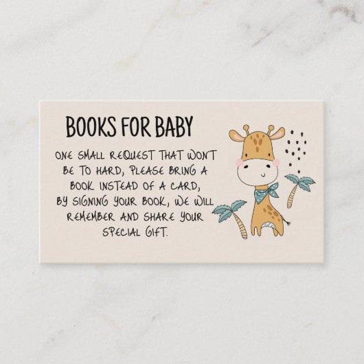Carte D'accompagnement Livres pour bébé avec Giraffe Enclôture Card (Devant)