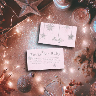 Carte D'accompagnement Livres pour bébé Baby shower de fille en pierre ro